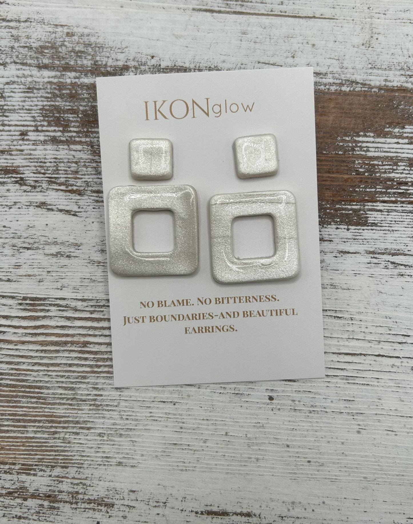 Silver Square Earrings